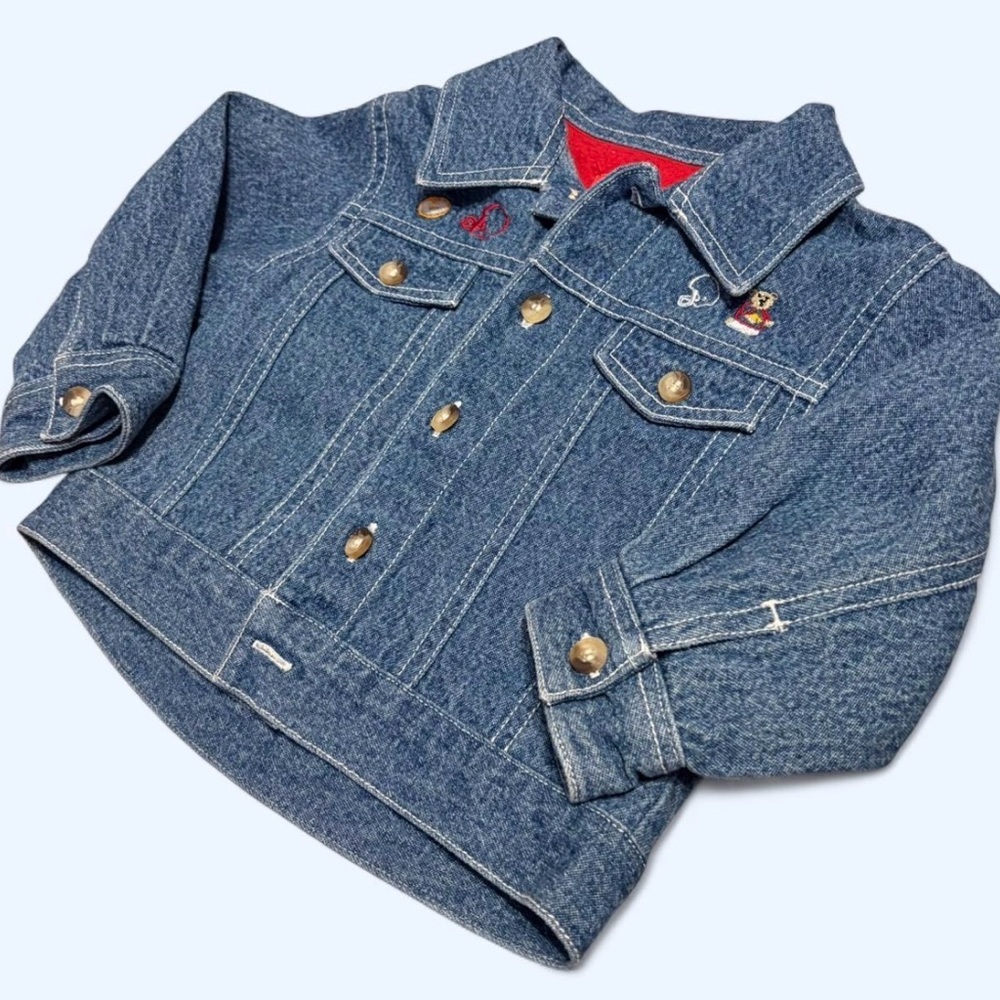 Ragscals Vintage Kids Jean Jacket 18 Months with Football Embroidery